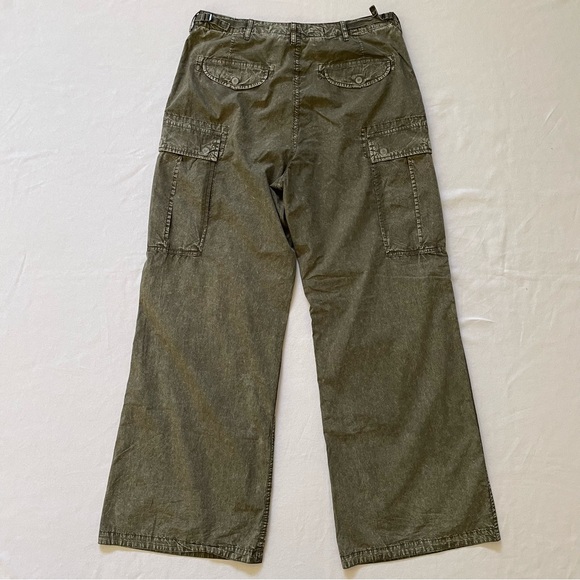 NWOT R13 Wide Leg Cargo Pant Olive Garment Dyed Cotton Poplin - Picture 6 of 12
